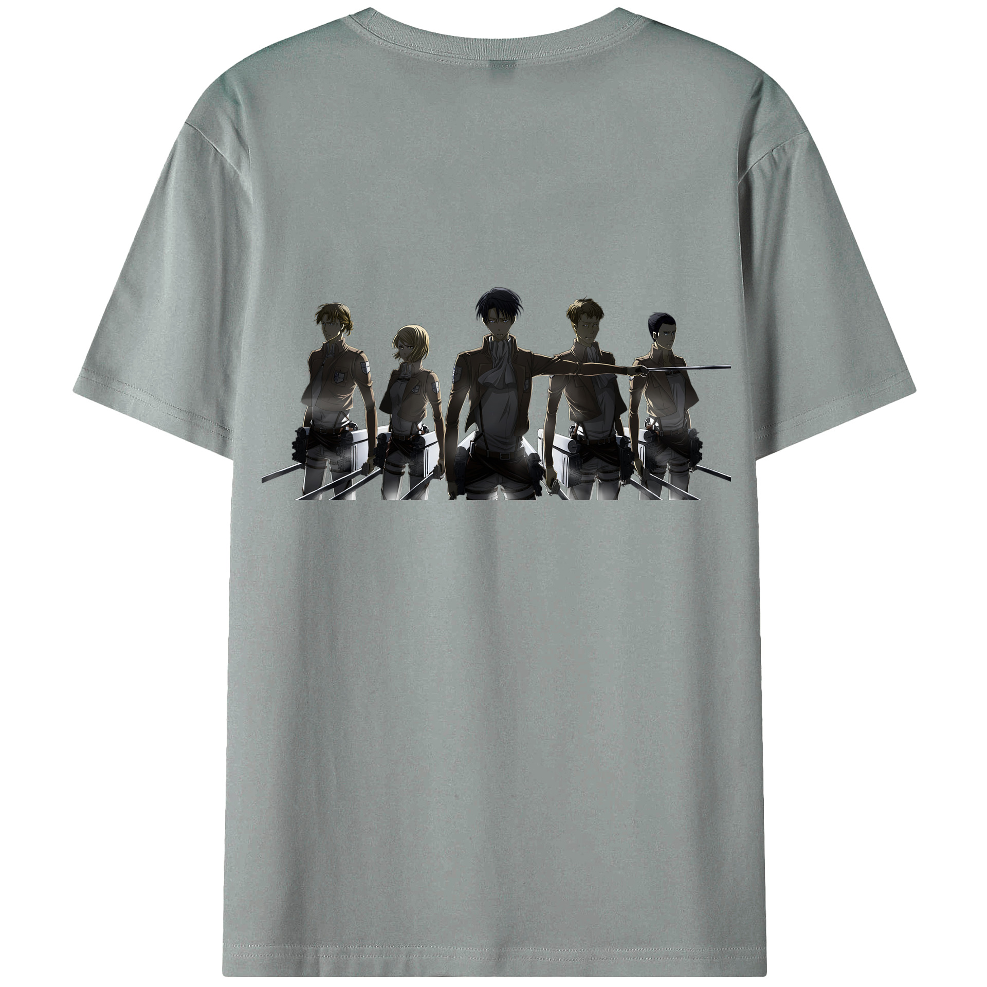 （画像用） 進撃の巨人 Attack on Titan 綿100％ メンズ半袖Tシャツ（バックプリント） 通気性